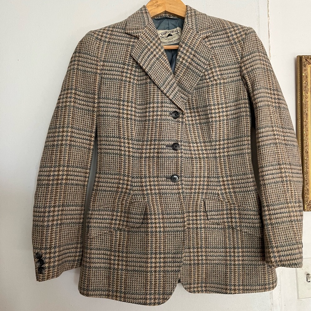 Classic Brown Plaid Women's Blazer